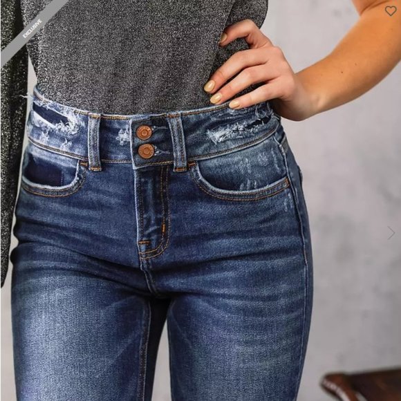 NEW! BUCKLE Bridge by GLY Elliot High Rise Ankle Skinny Stretch Jeans Raw Hem 25 - Picture 13 of 14